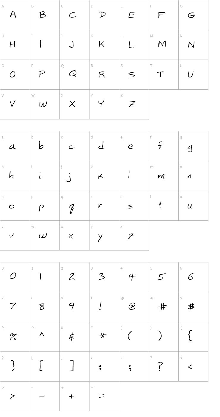 Character Map LEHN173 Font
