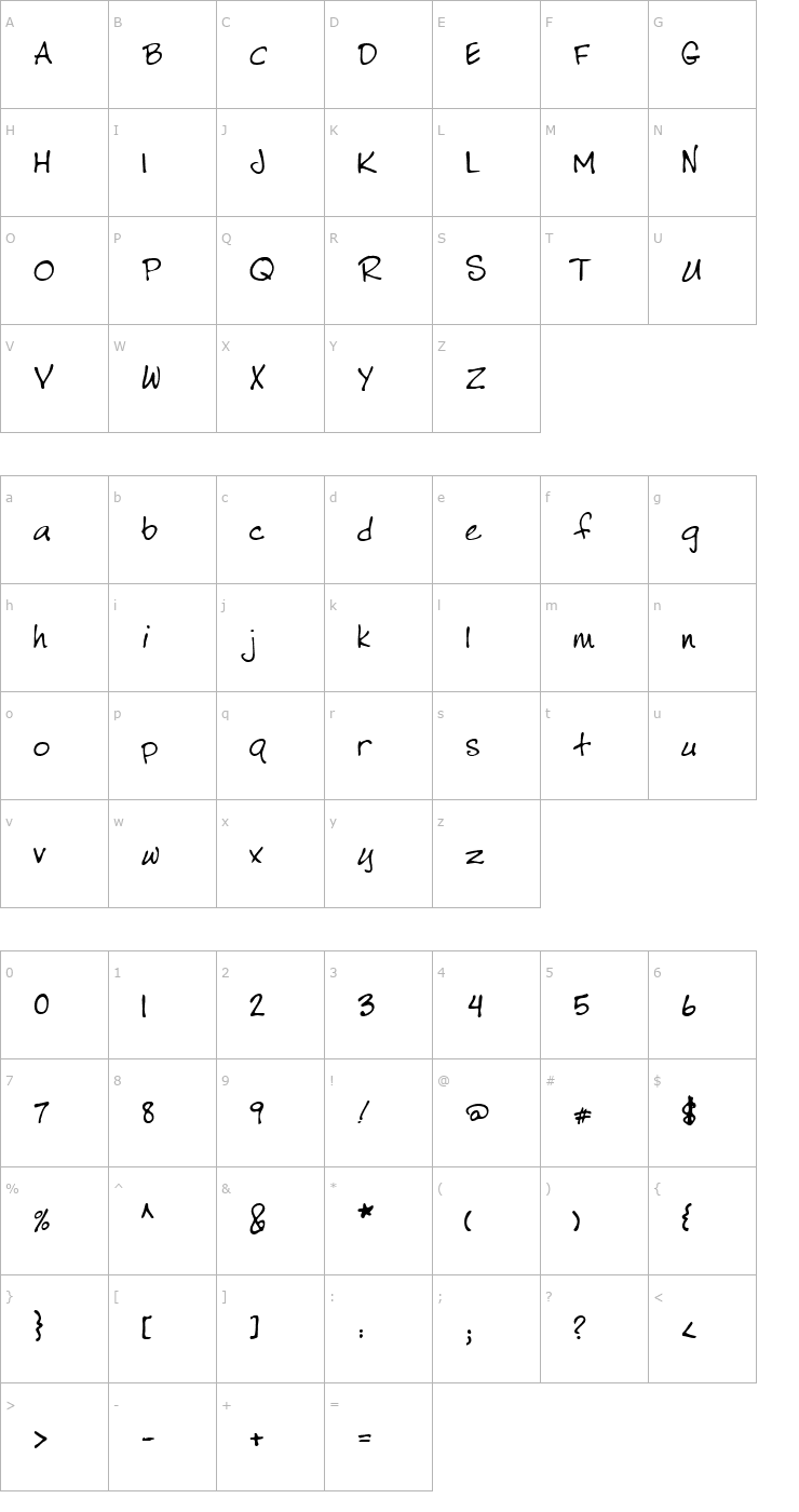 Character Map LEHN183 Font