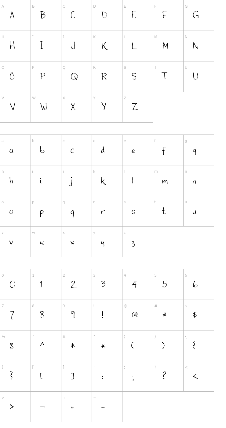 Character Map LEHN195 Font