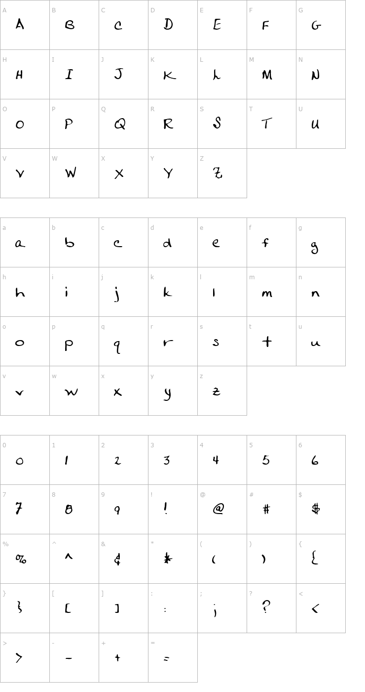 Character Map LEHN247 Font