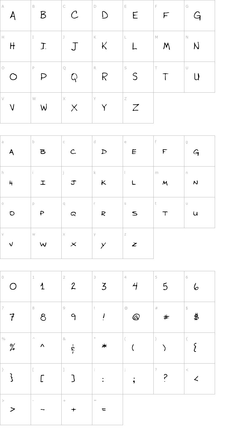 Character Map LEHN283 Font