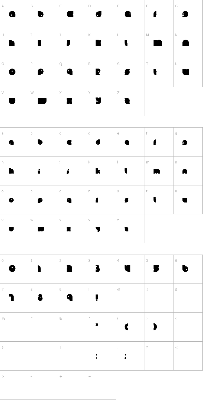 Character Map Lein Bold Font