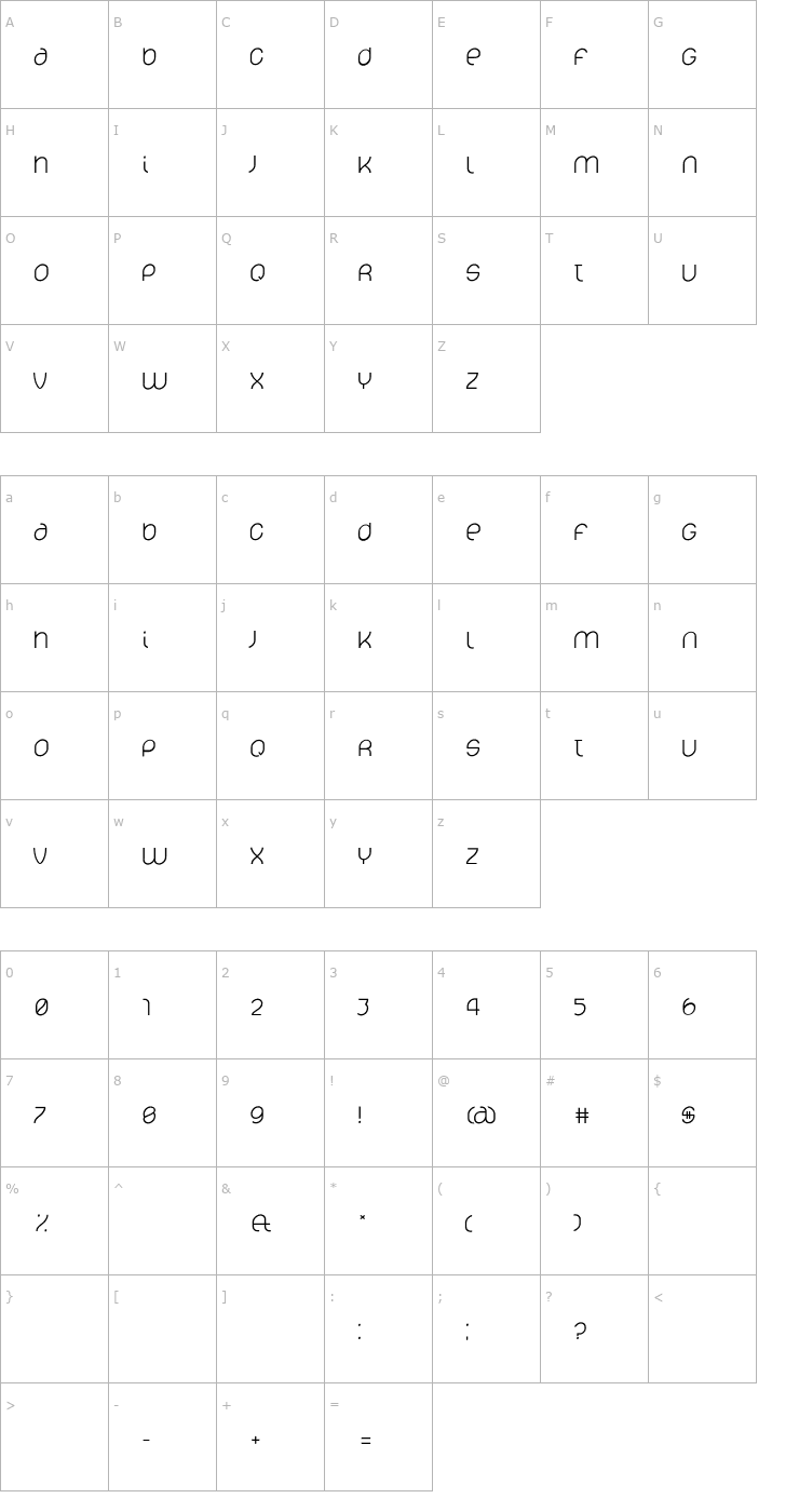 Character Map Lelim Font