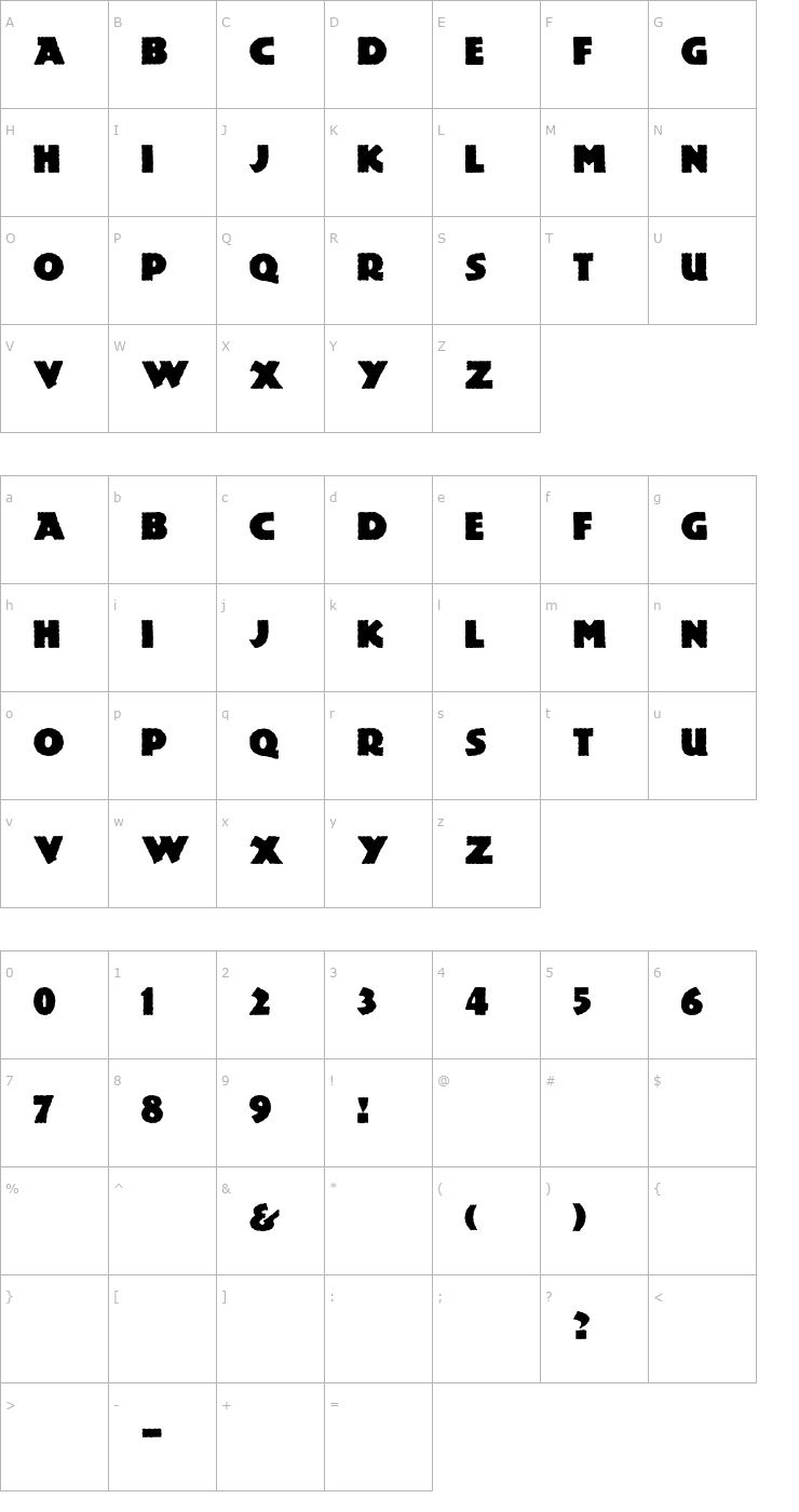 Character Map Lemiesz-Normal Font