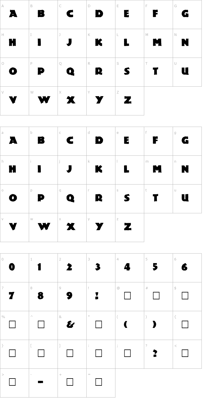 Character Map Lemiesz Regular Font