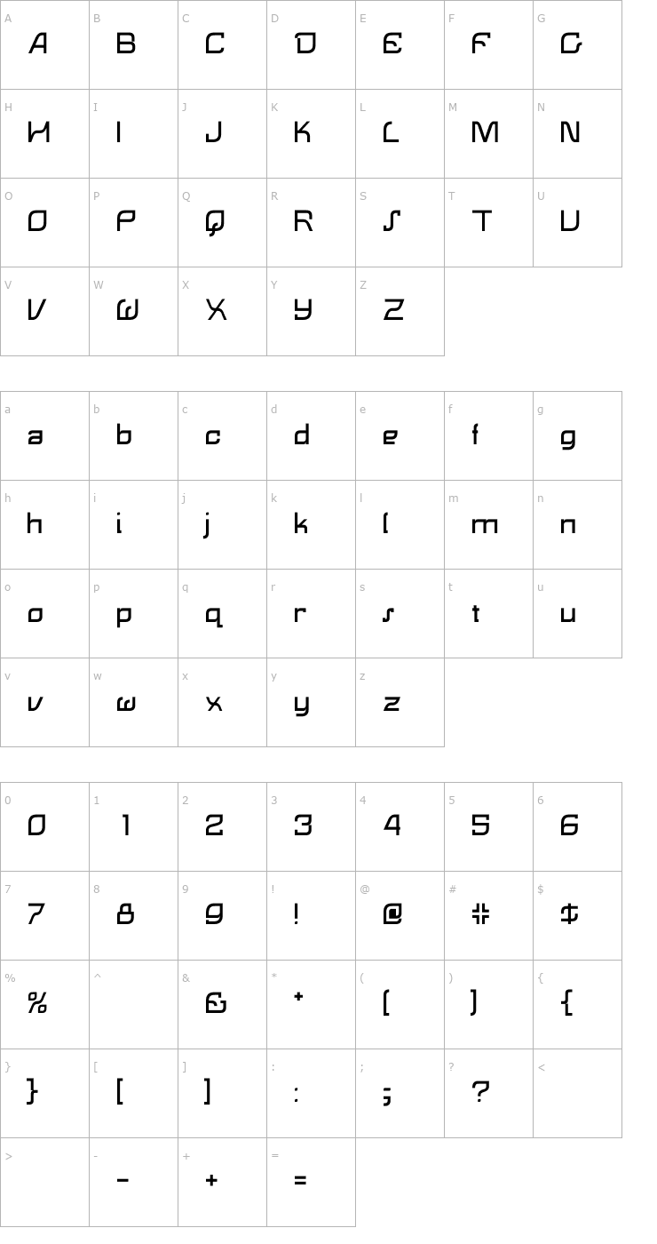 Character Map Lemon Font