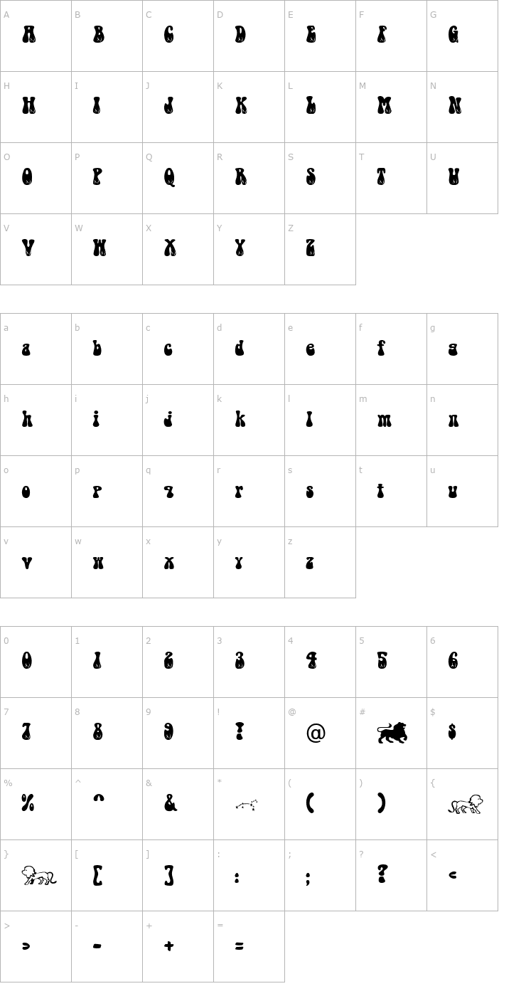 Character Map Leo Becker Font