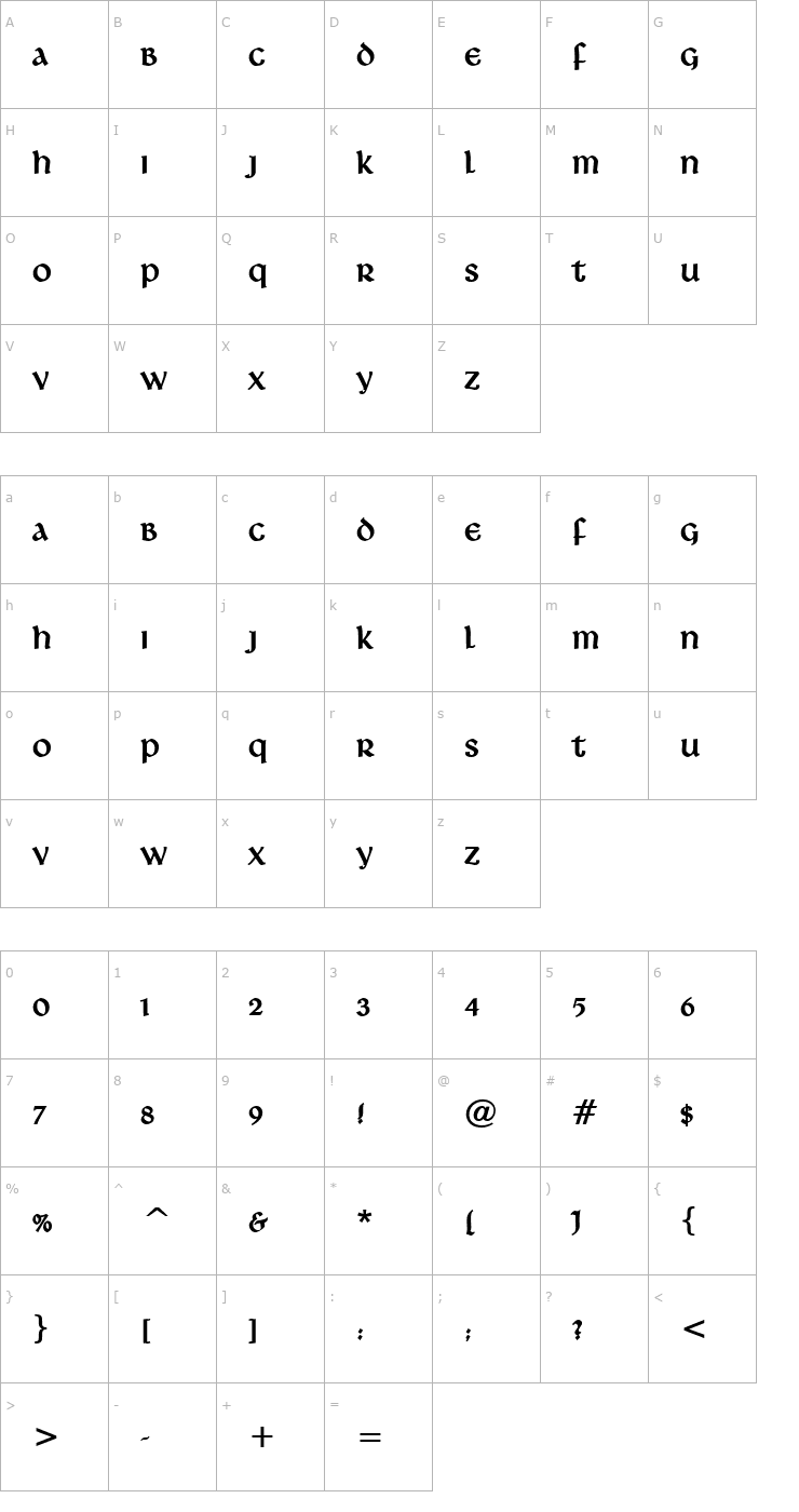 Character Map Leo Bold Font