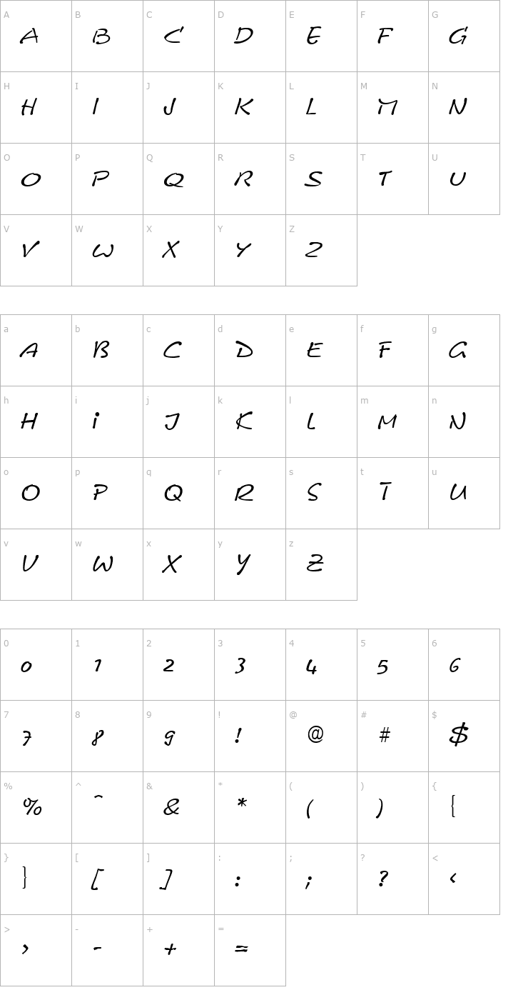 Character Map Leobelix-Regular Font
