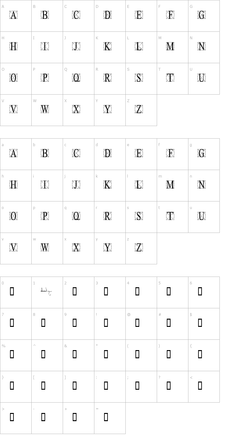 Character Map Leonardo Font