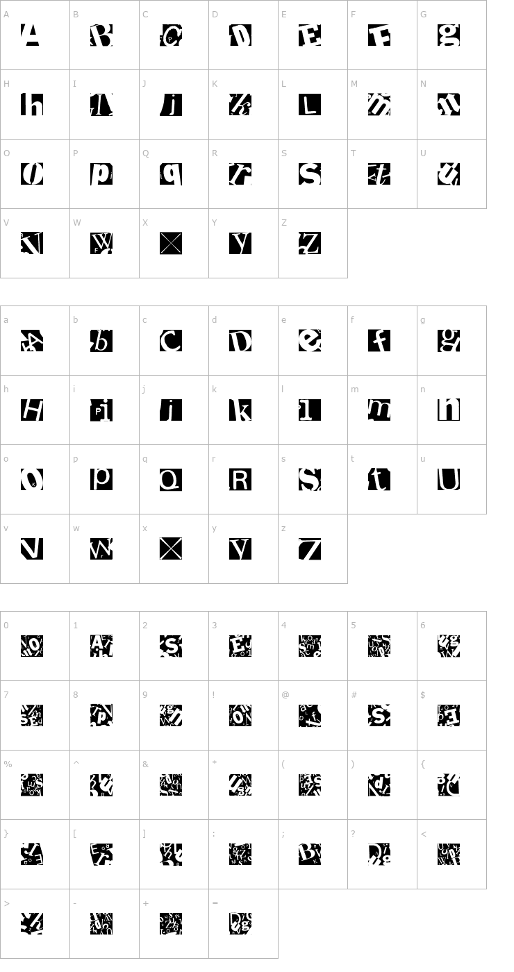 Character Map Letter Soup Mainz Font