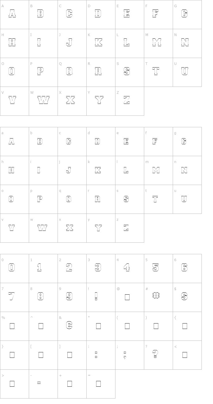 Character Map Letter Sweater Open Display SSi Normal Font