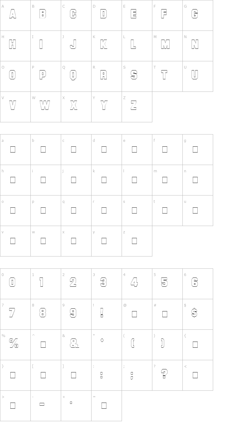 Character Map Letter Sweater Sans Open SSi Normal Font