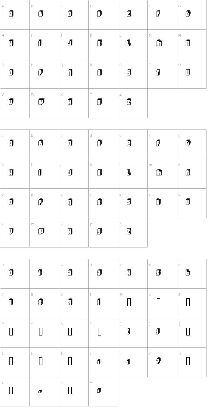 Character Map Letters II Fenotype Font