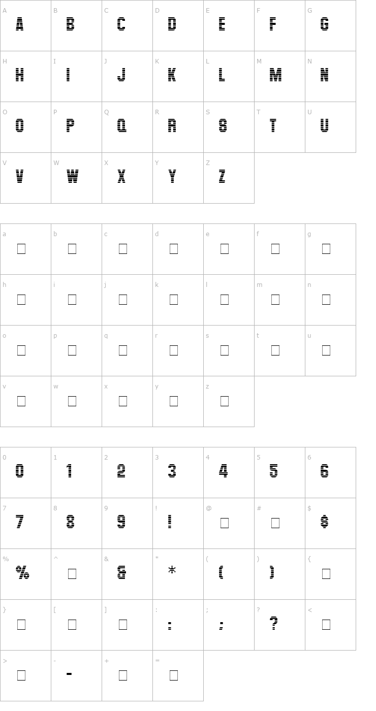 Character Map Levelor Display Caps SSi Font