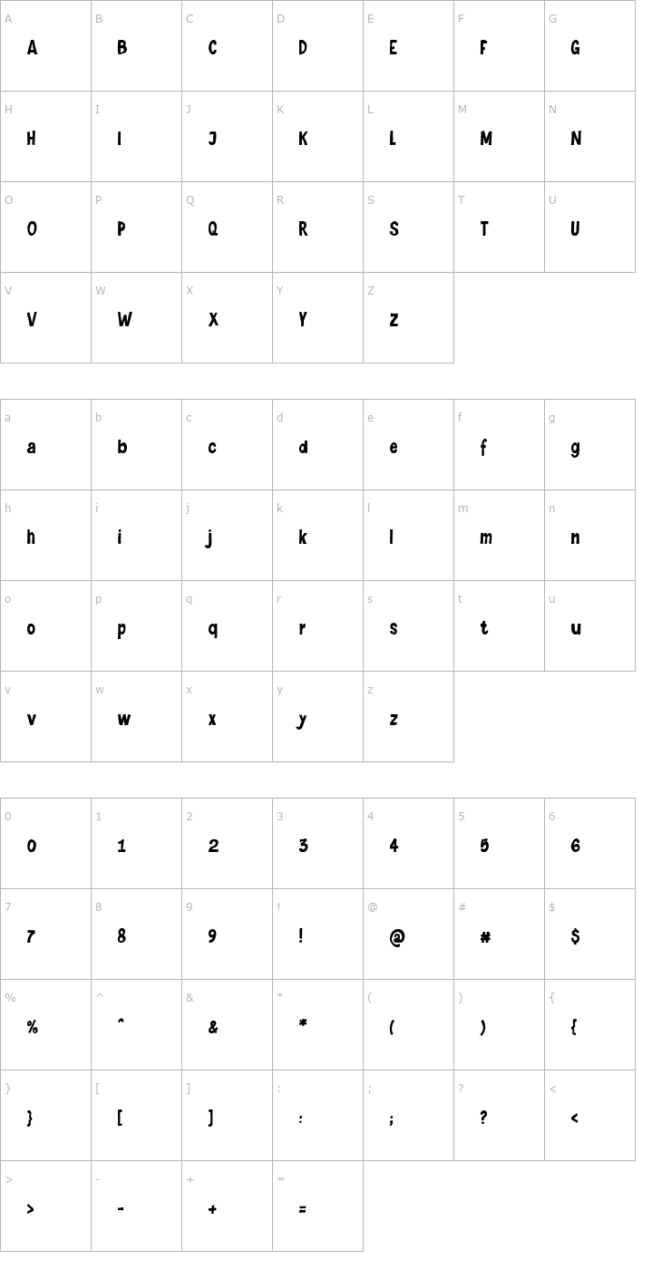 Character Map Levi Naive Letter Font