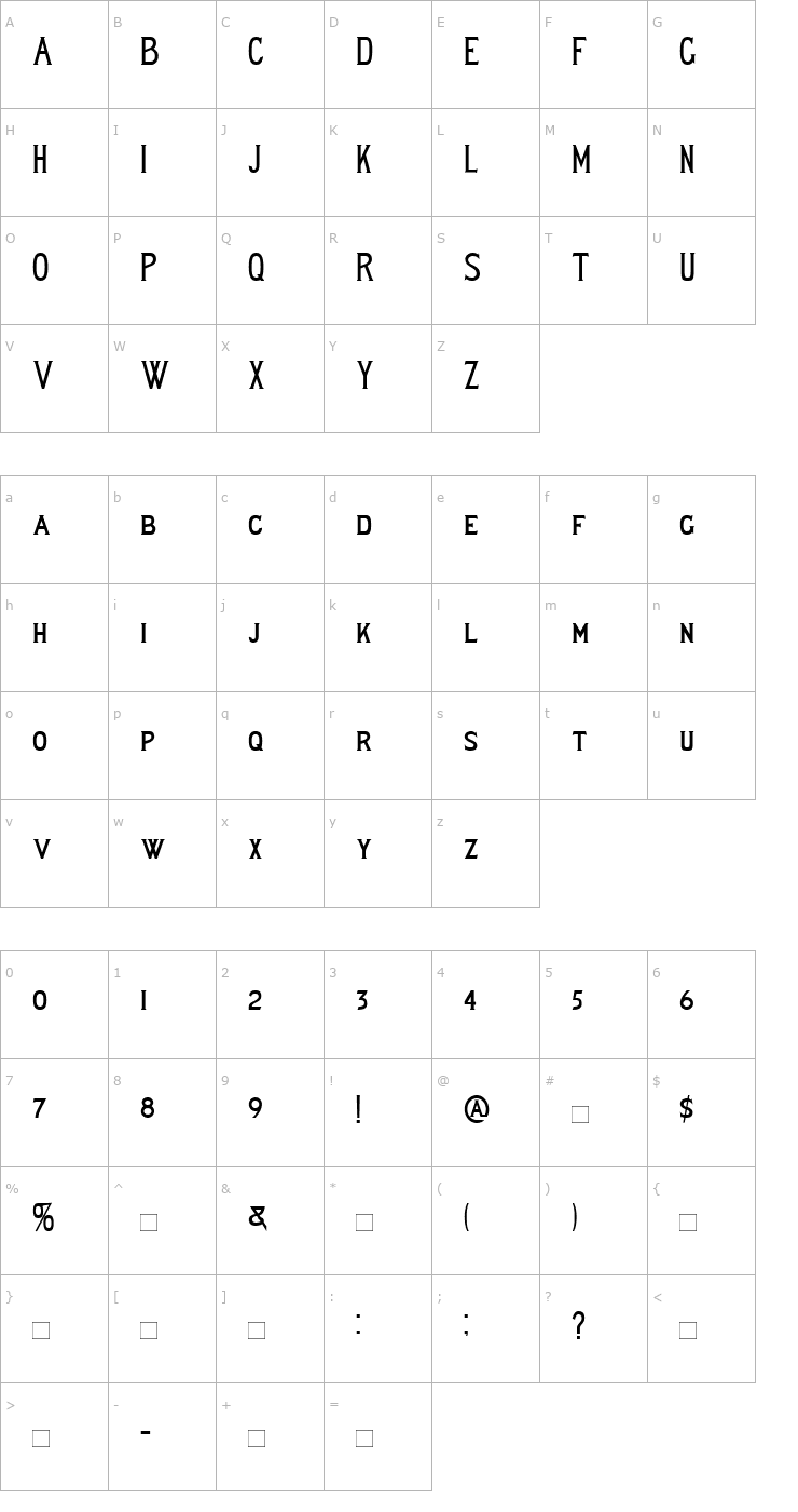 Character Map Lewisham Font