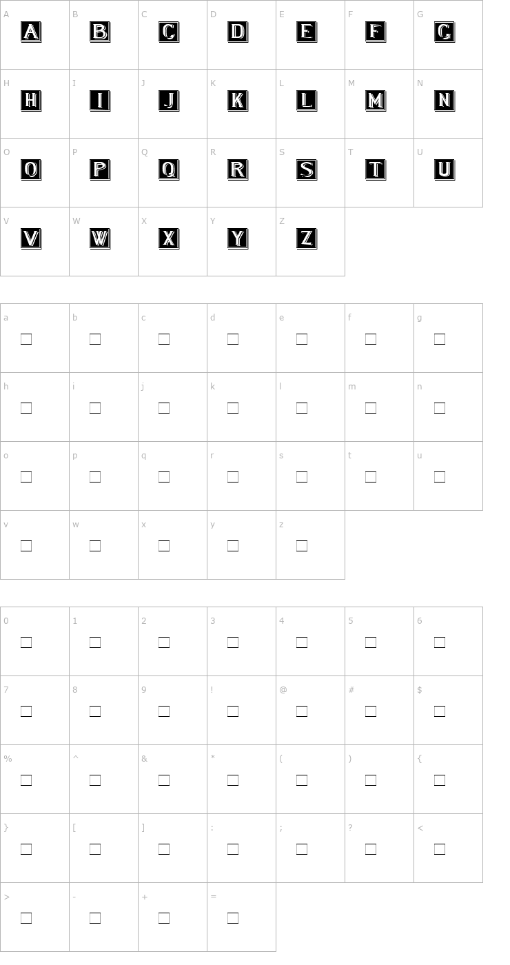 Character Map LewishamDropCaps Font