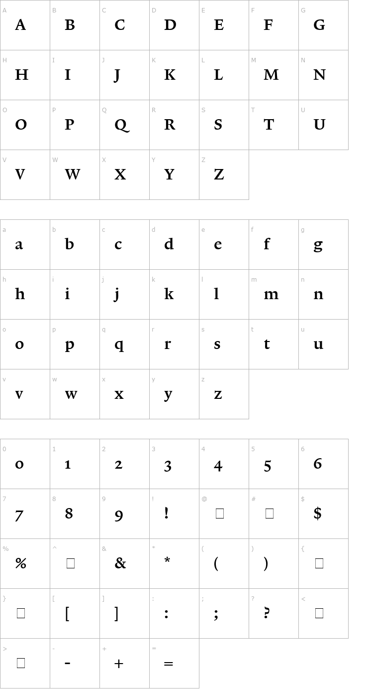 Character Map Lexicon No1 Roman C Txt Font