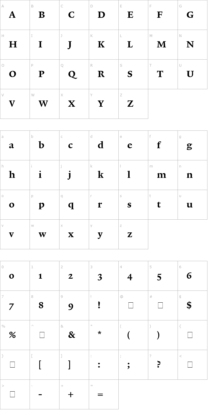 Character Map Lexicon No1 Roman D Txt Font