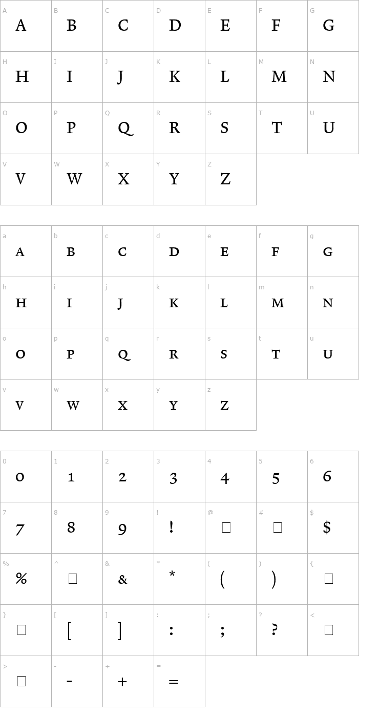 Character Map Lexicon No2 Roman A Exp Font
