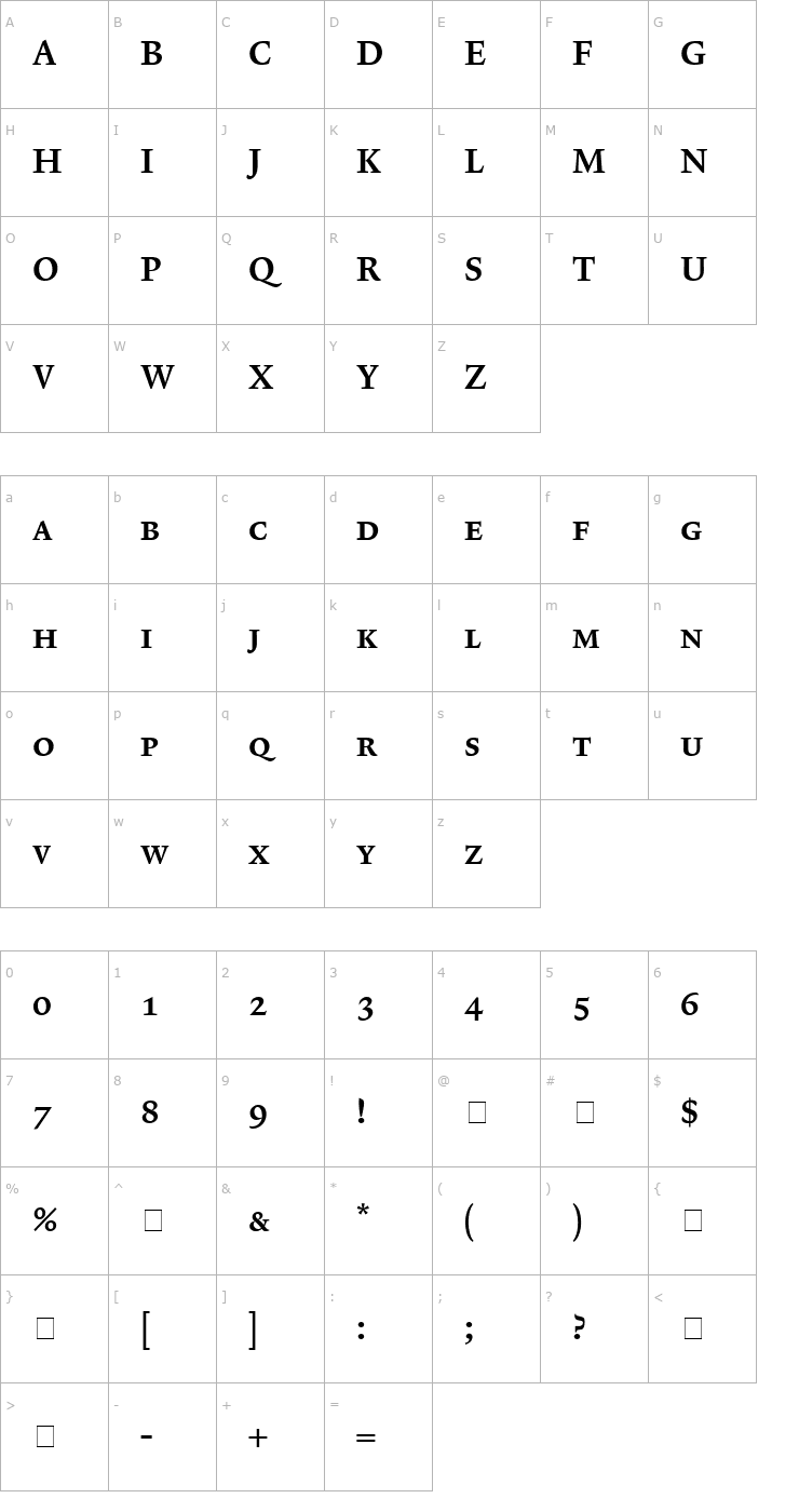 Character Map Lexicon No2 Roman C Exp Font