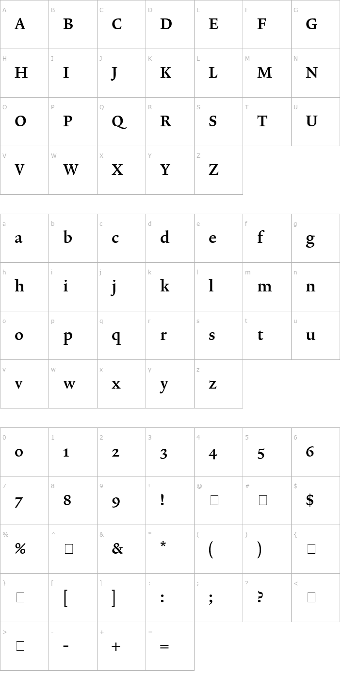 Character Map Lexicon No2 Roman C Txt Font