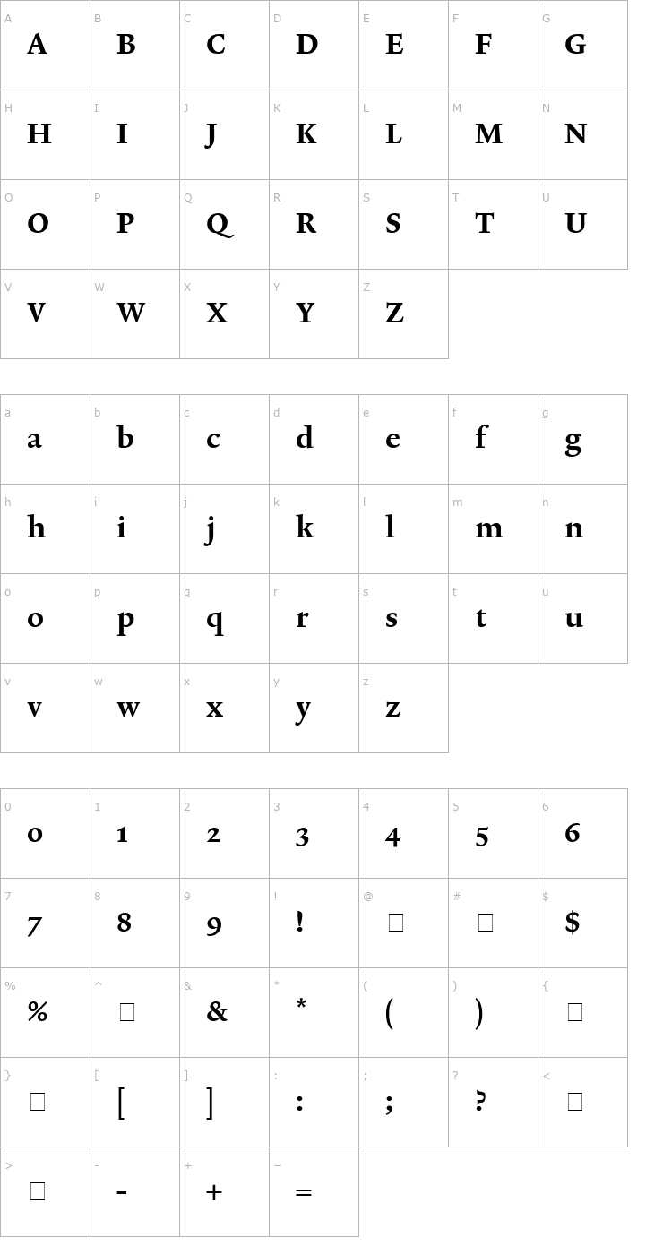Character Map Lexicon No2 Roman D Txt Font