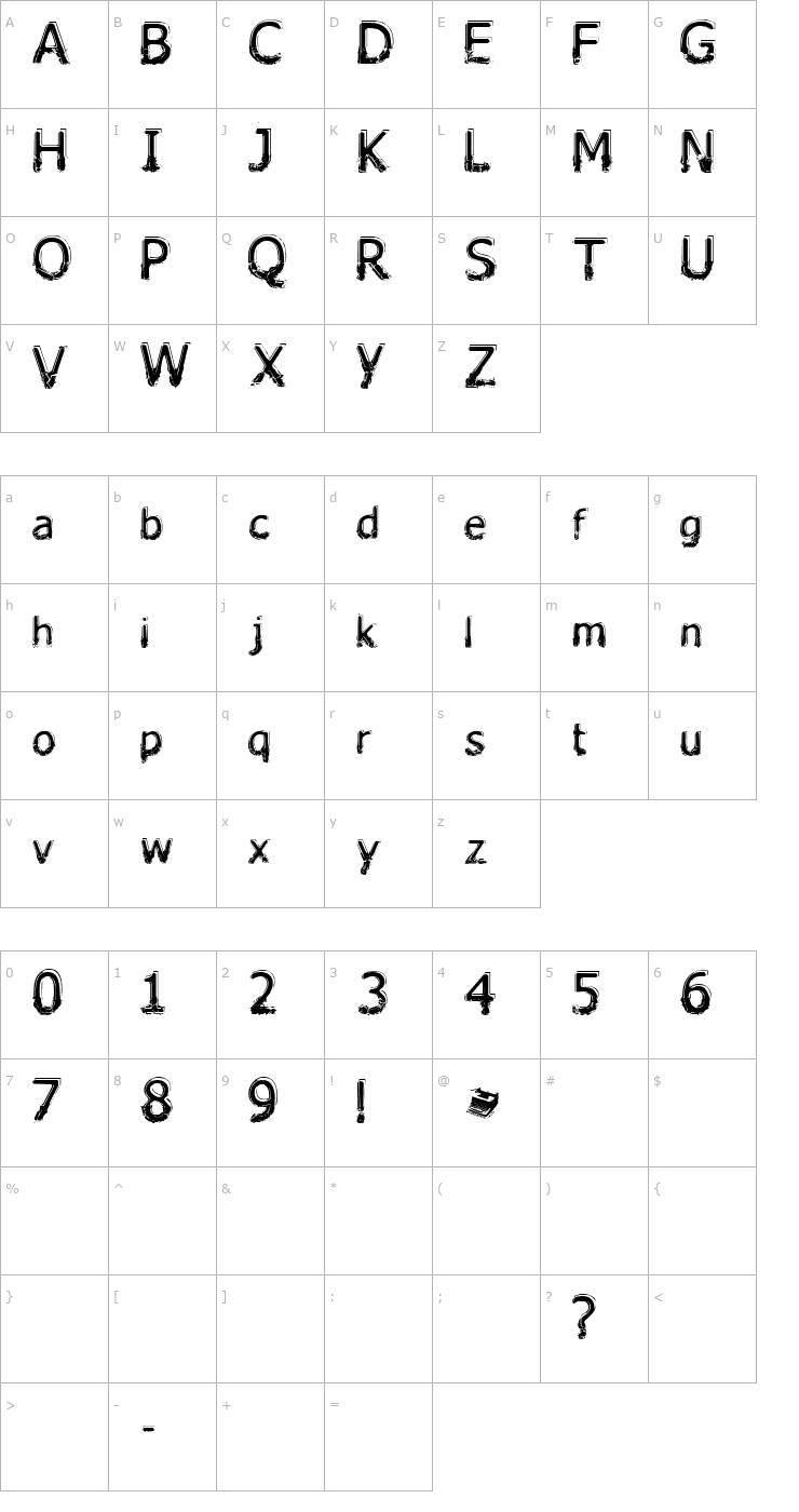 Character Map Lhabia Font