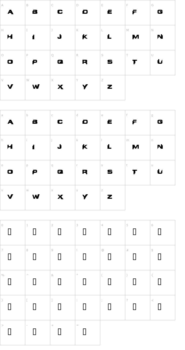 Character Map Liandri Beta Font