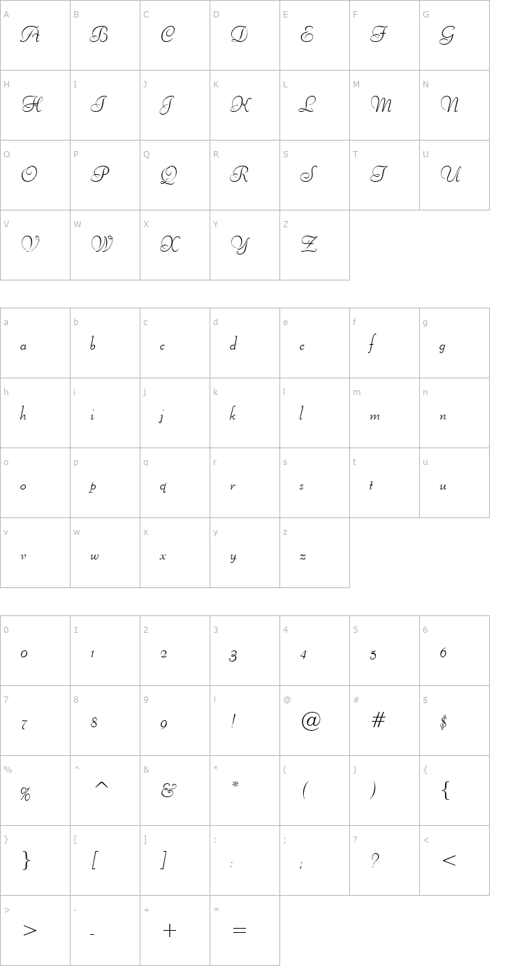 Character Map Liberate Normal Font