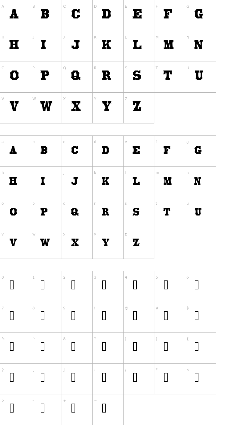 Character Map LibertySpike Font