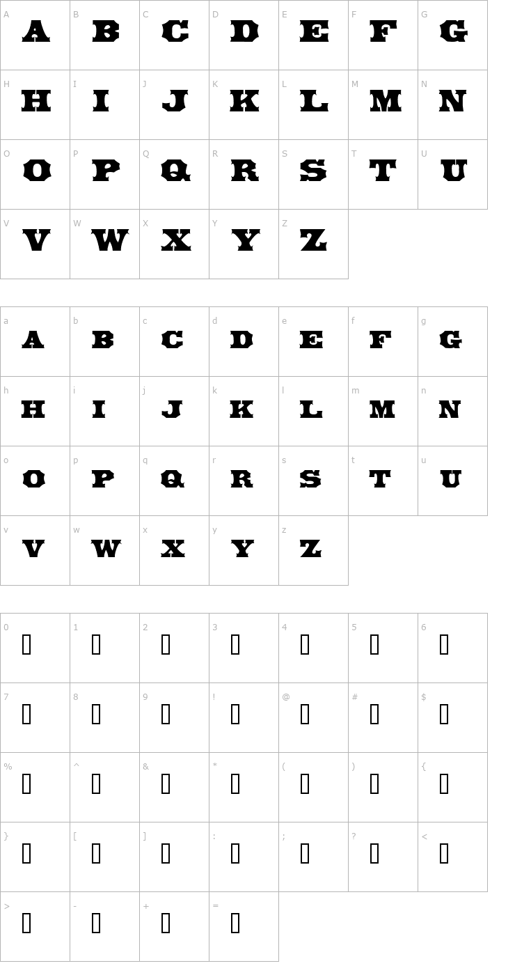 Character Map LibertySpikeExtended Font
