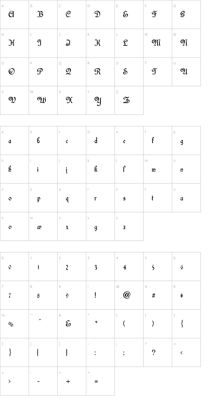 Character Map Library Text Normal Font