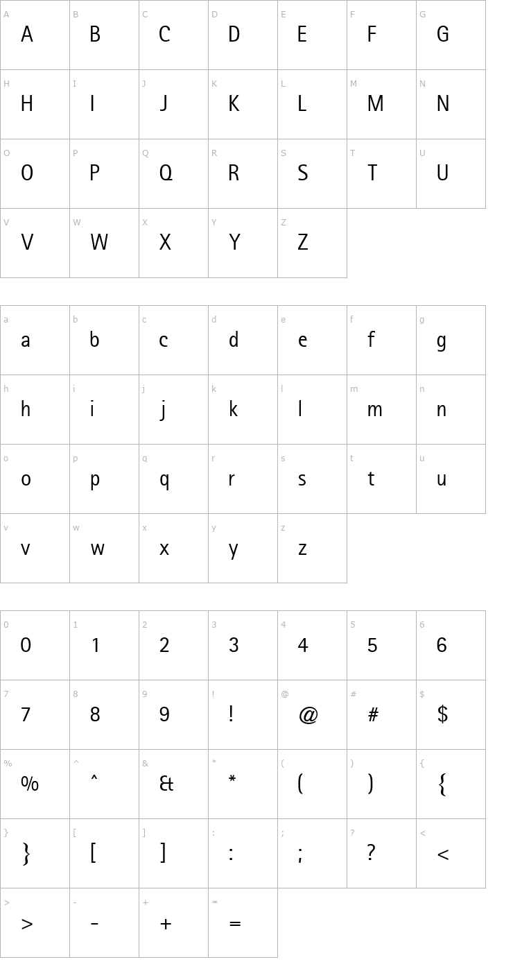 Character Map LibreSansSerifSSK Font