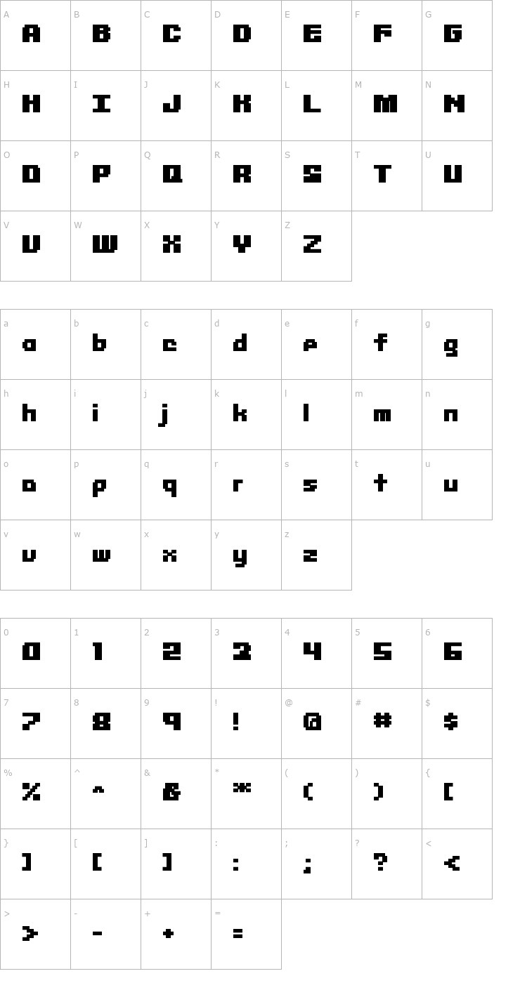 Character Map Librium Font