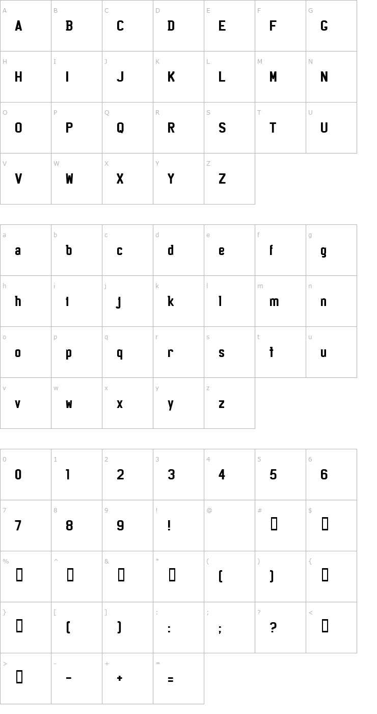 Character Map Licenz Plate Font