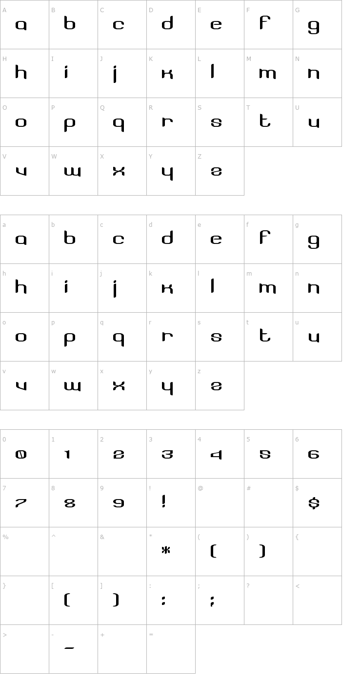 Character Map Licorice Font