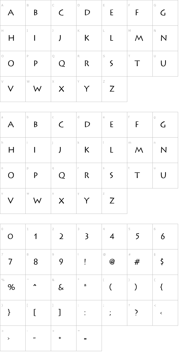 Character Map Liddie Regular Font