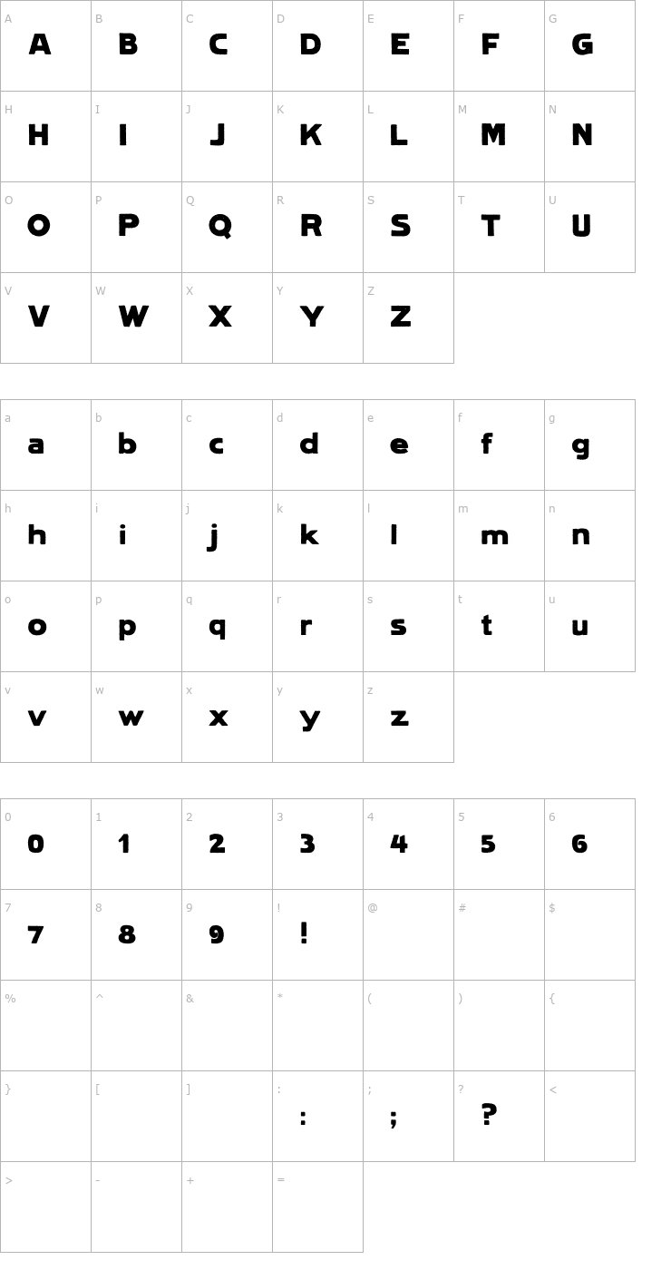 Character Map Lietz Lindau Hamburg Font