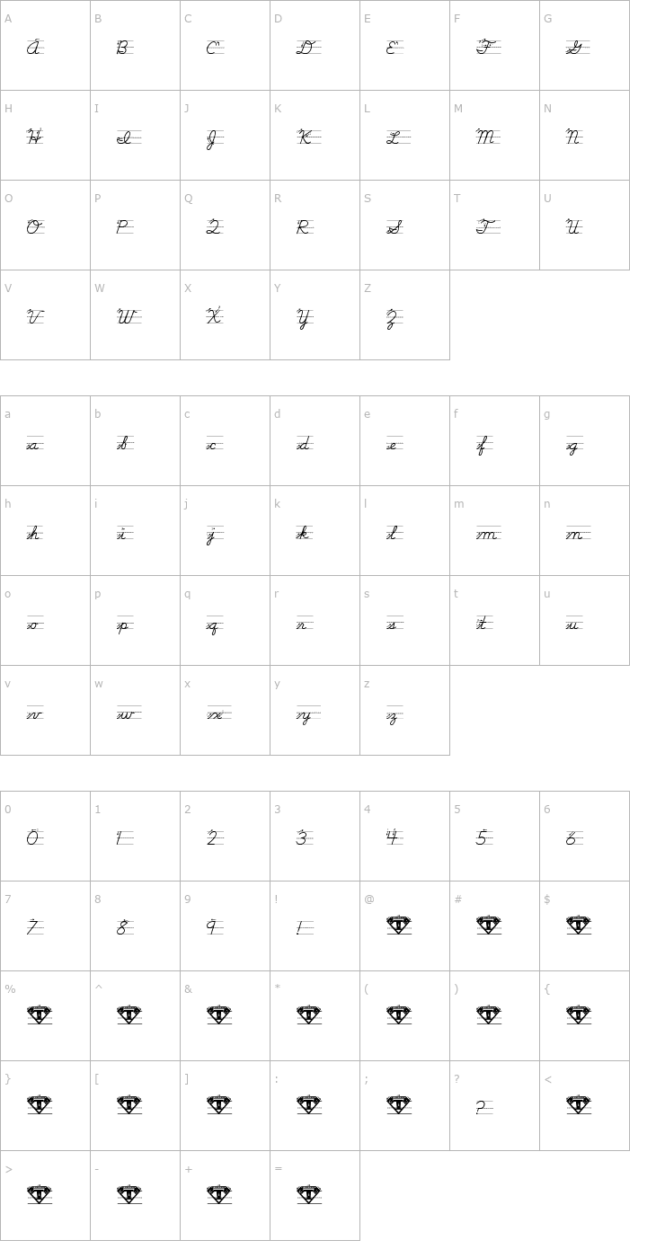 Character Map Life Lessons Font