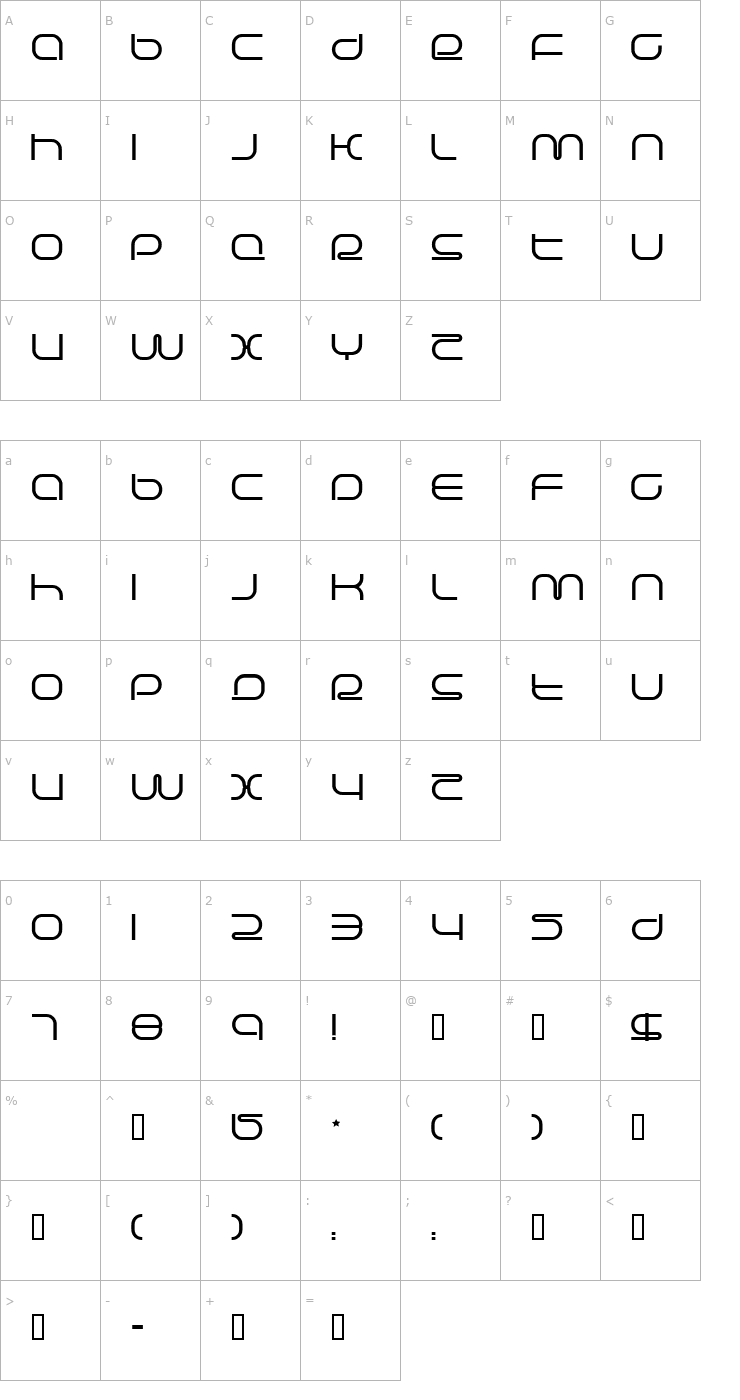 Character Map Life Support Font