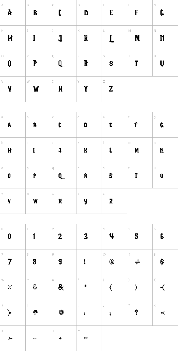 Character Map LifeCraft Font