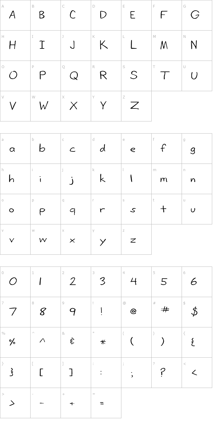 Character Map LifetimeExtended Font