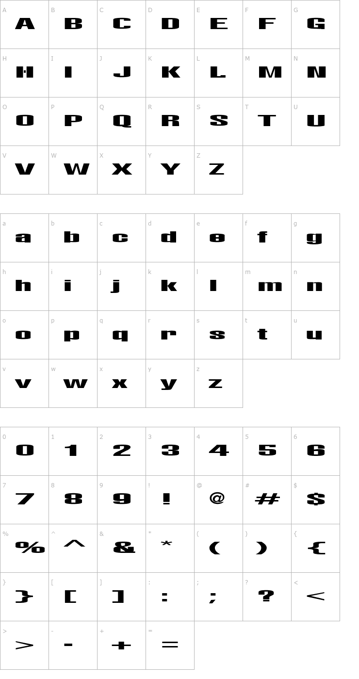 Character Map Lights Regular Font