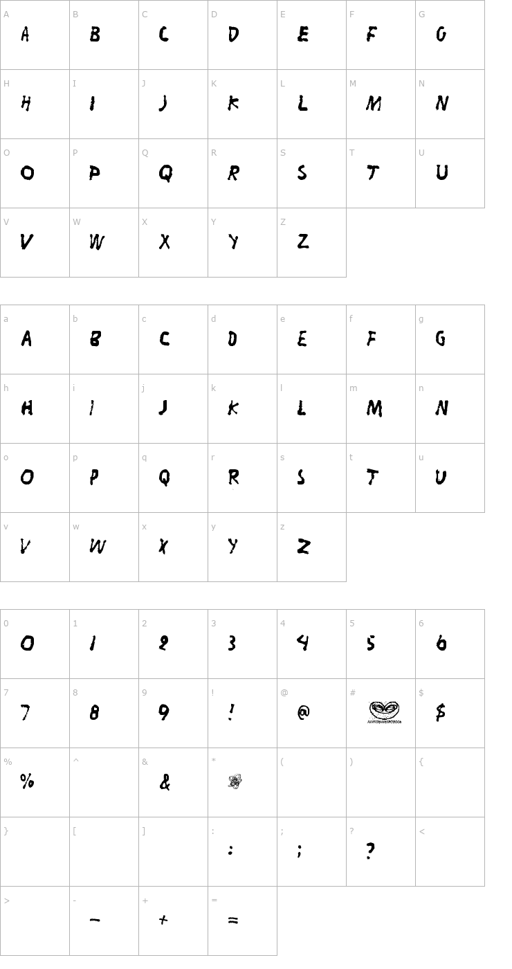 Character Map Liitu Font