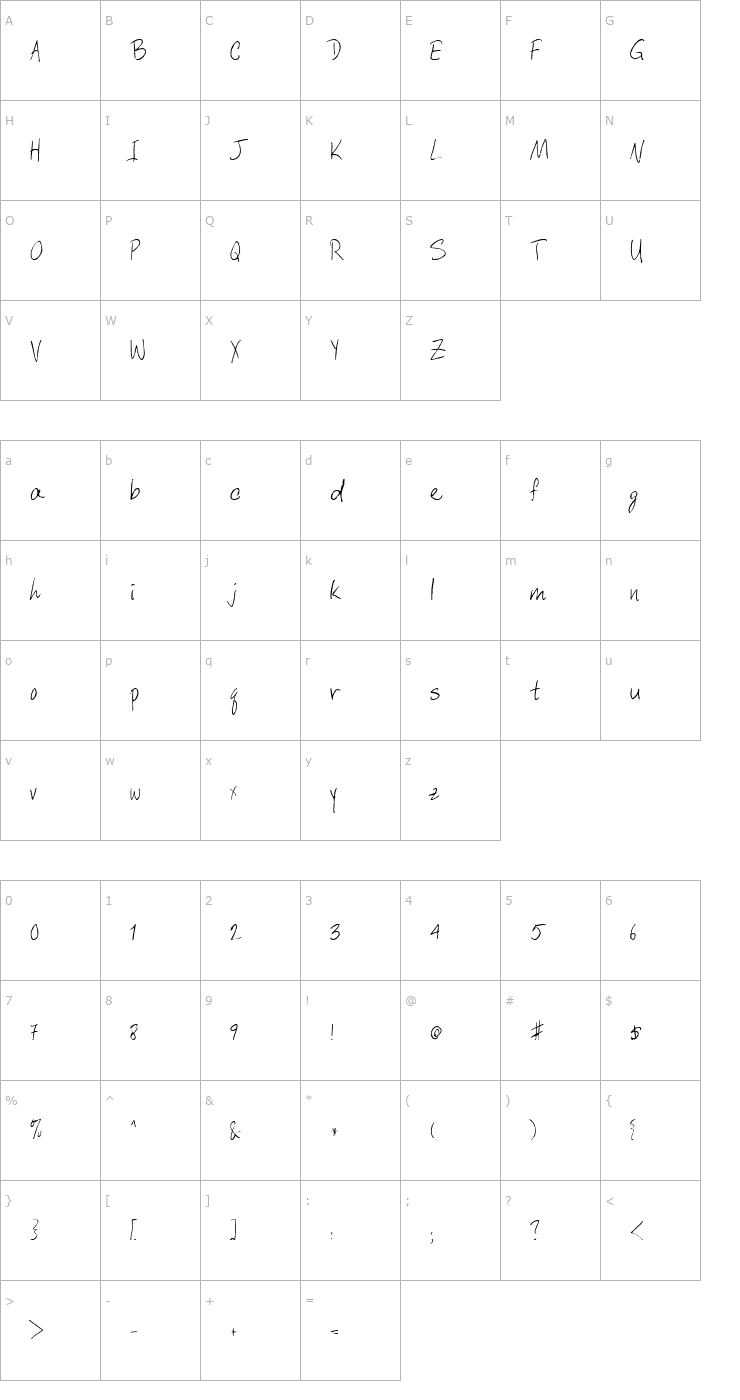 Character Map Liliput Font