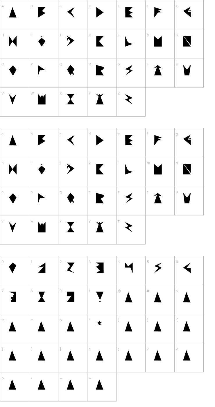 Character Map Line Font