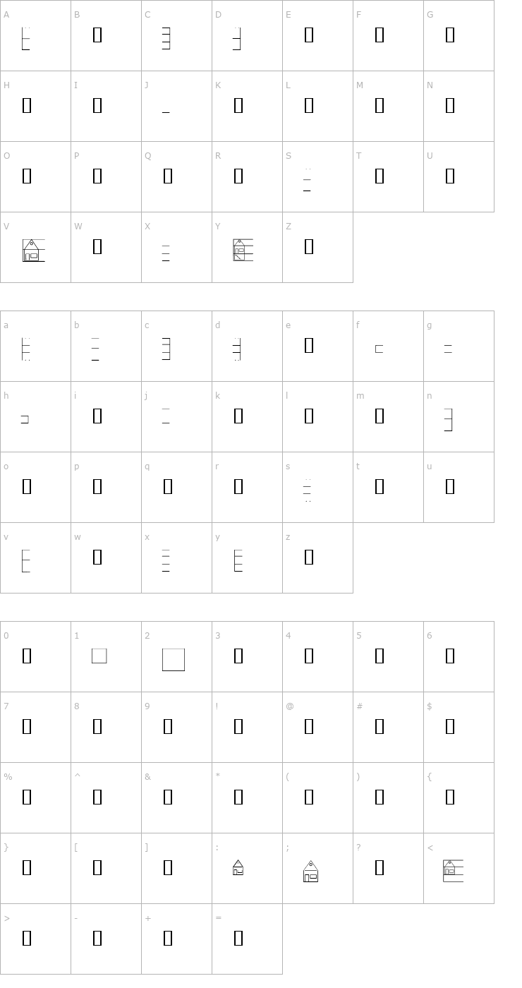 Character Map Lineatur Font