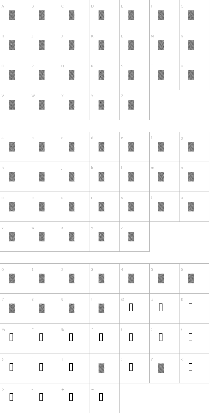 Character Map Lines Font